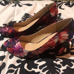 Floral Justfab Chunky Heels